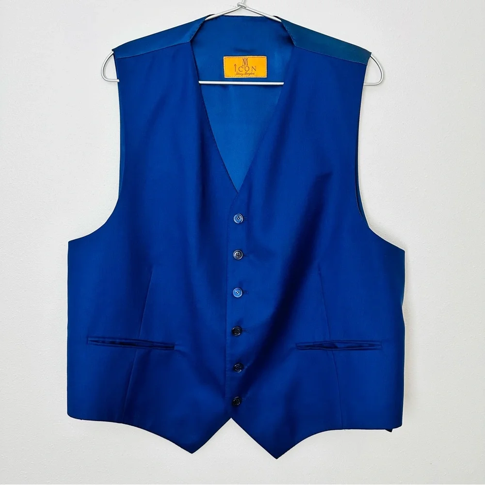 Icon Satin royal blue formal vest